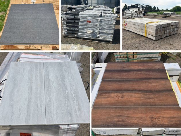 Image for Building Materials Surplus: New Porcelain Tile, Patio Pavers & Shingles, Assorted Lumber