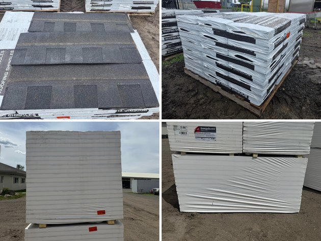Image for New Roofing Shingles & Insulation: Two-Tone Black Shingles, 4' x 4' & 4' x 8' Insulation