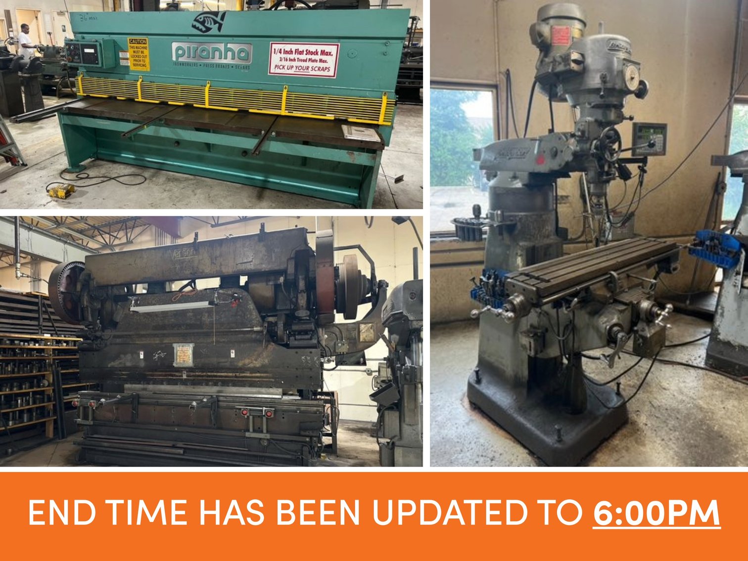 Milhoff Machine & Welding Complete Machine Shop Liquidation by Order of Owner