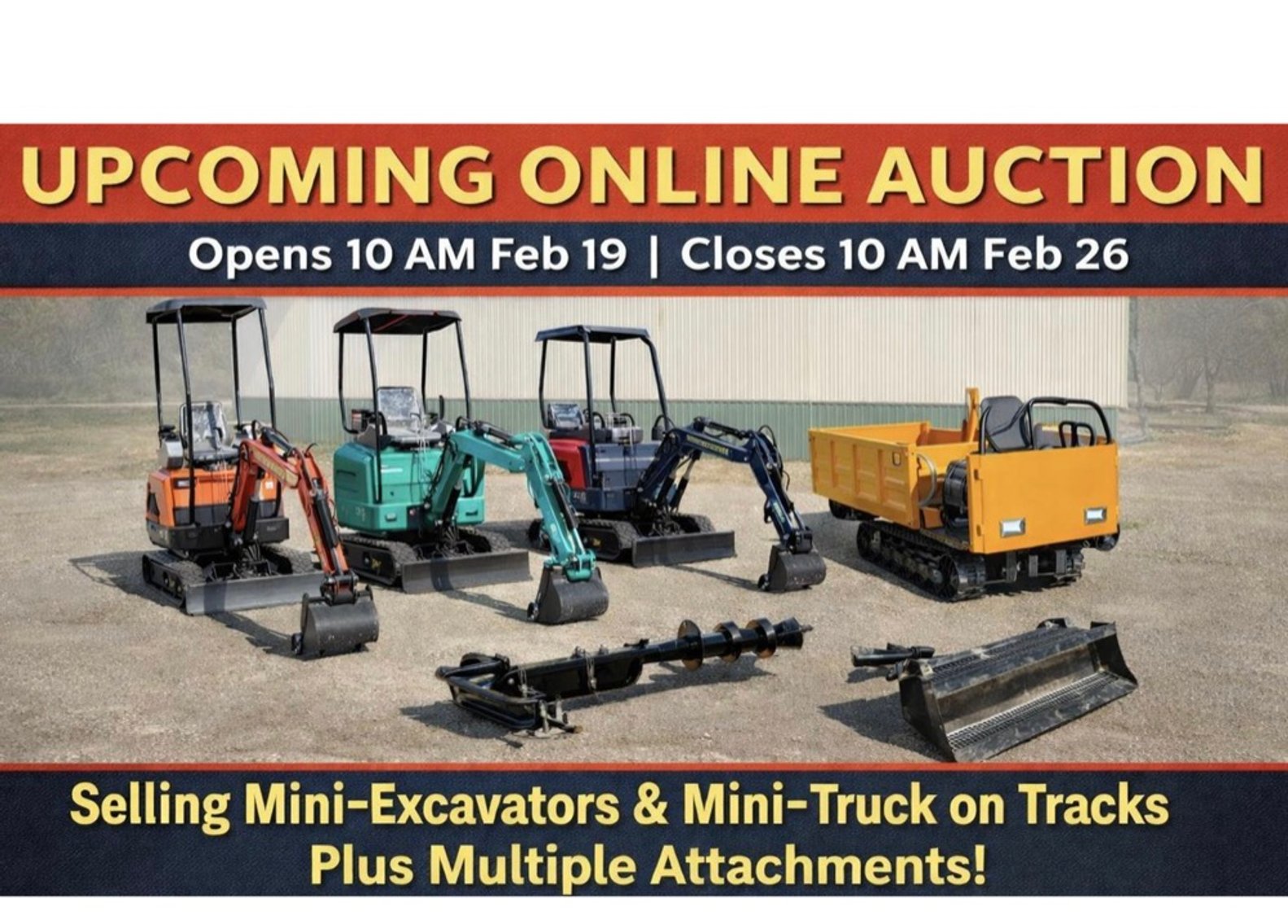 Image for Mini Excavator & Attachment Auction