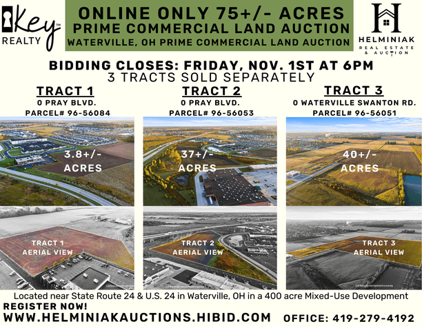 Image for 3 Tract Prime Commercial Land Auction Waterville, OH
