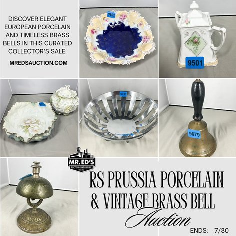 Image for RS Prussia Porcelain & Vintage Brass Bell Auction