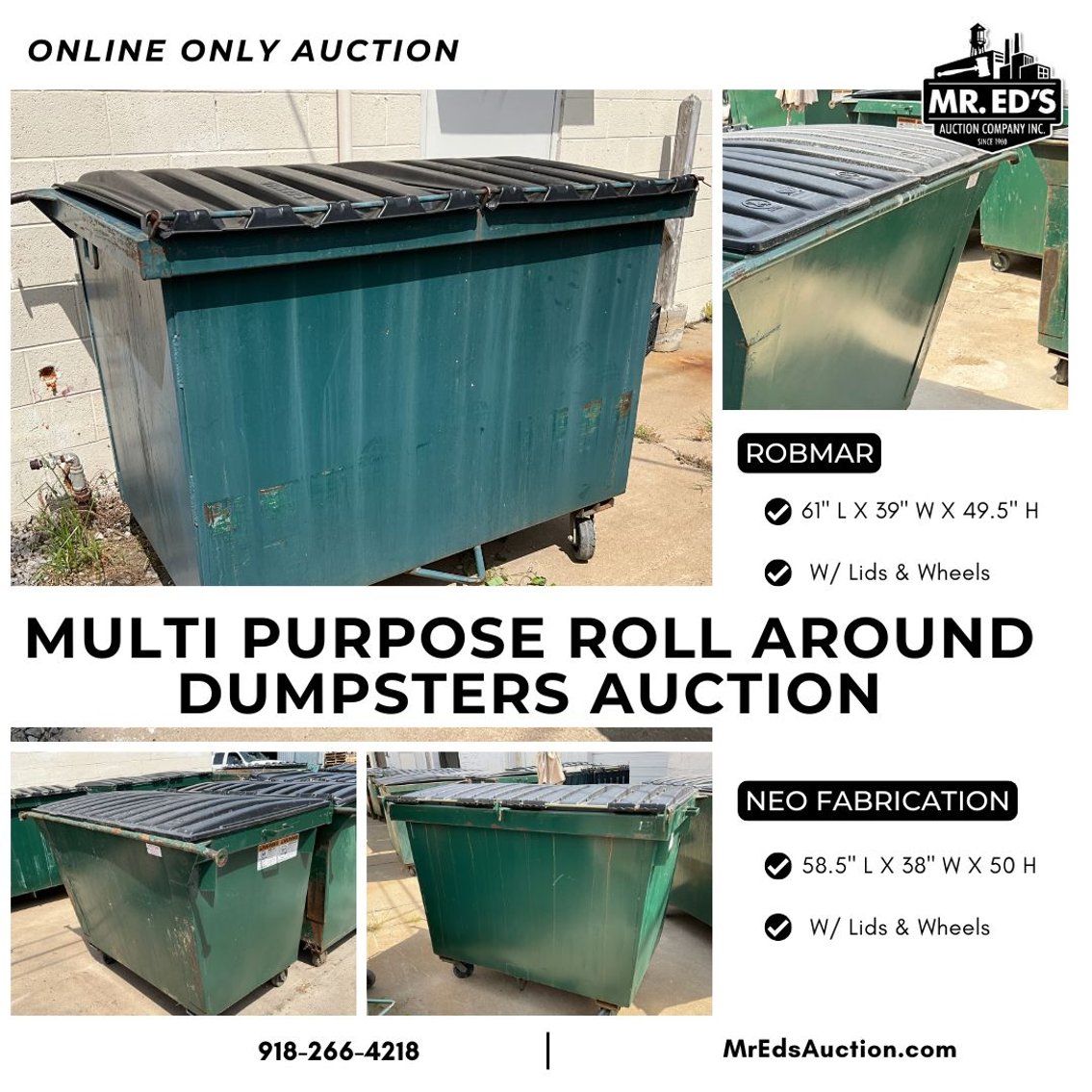 Image for Multi-Purpose Roll-Around Dumpsters Online Auction