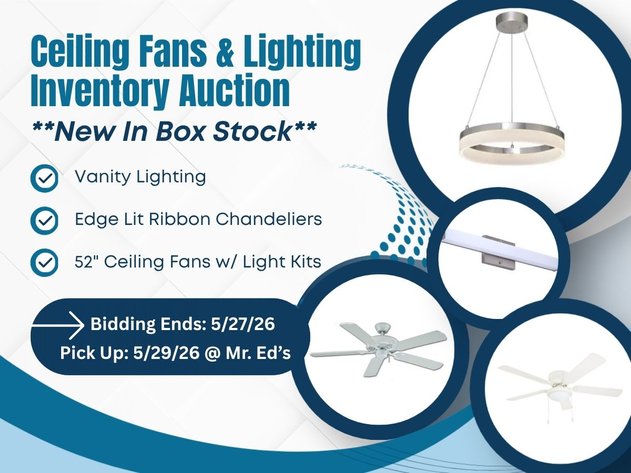 Image for Ceiling Fans & Lighting Inventory Auction – New Stock