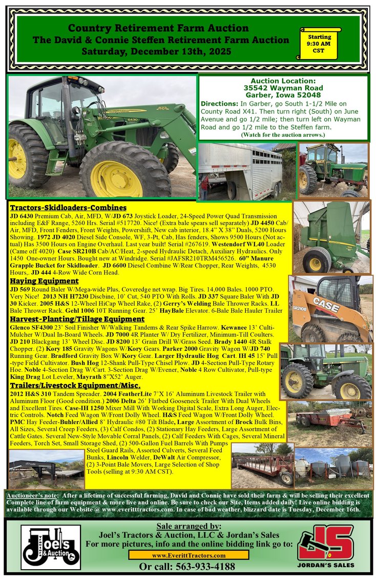 Image for The David and Connie Steffen Country Farm Retirement Auction