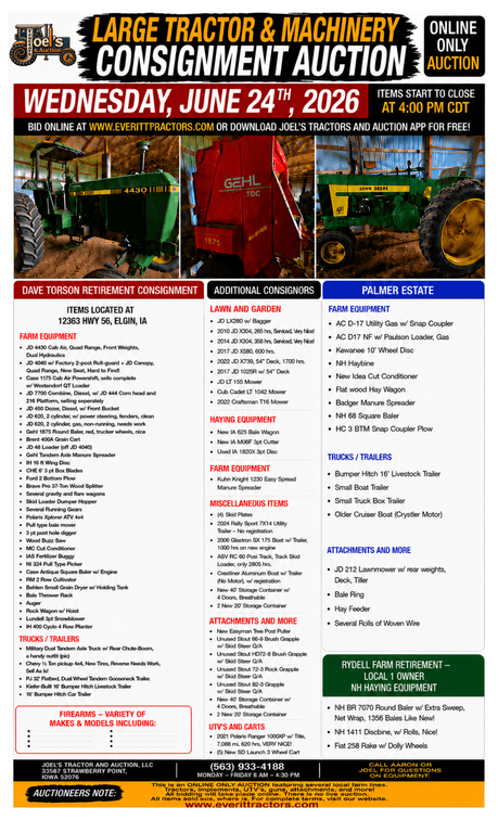 Image for Torson Farm Retirement | Online Only: Tractors, Implements, Guns, and More | June 24, 2026