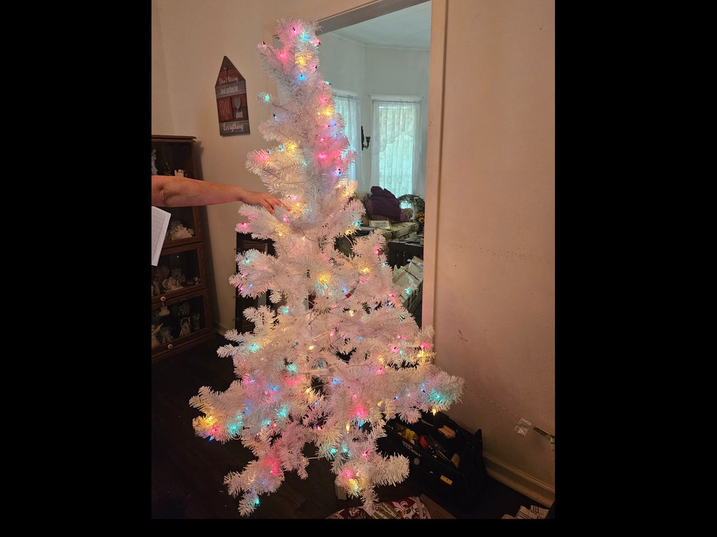 Hyper Tough Pre-Lit White Christmas Tree And Holiday Decor Lot