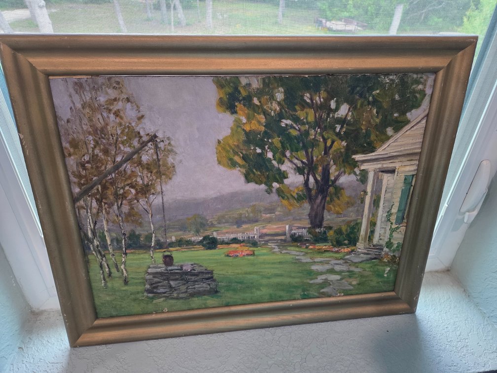 Framed Impasto Landscape Oil Painting