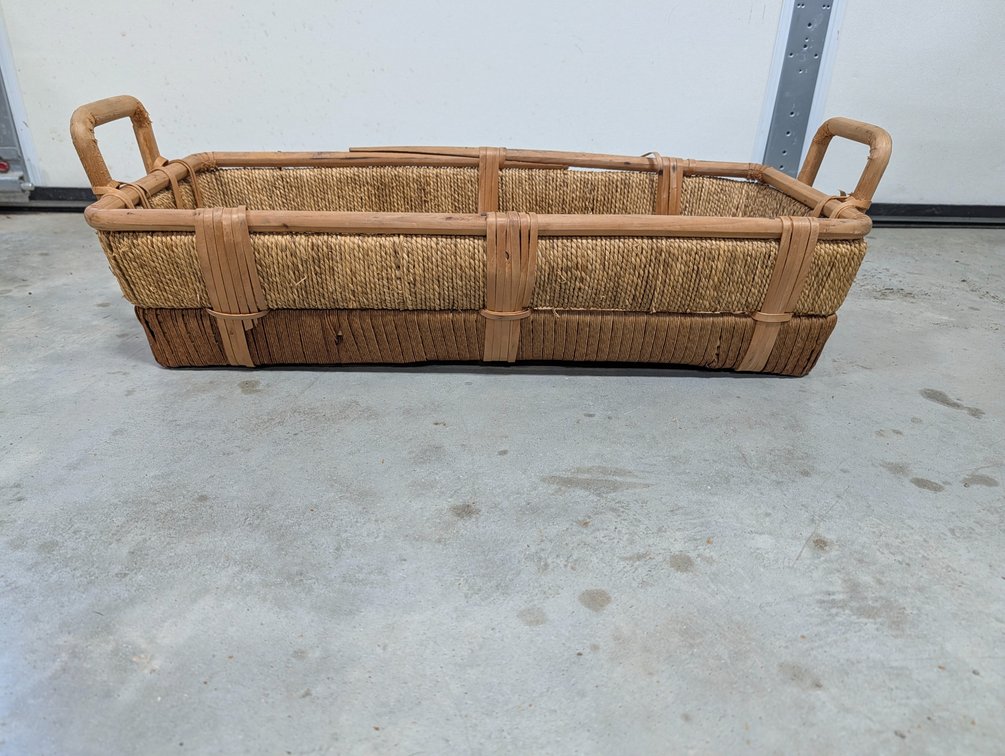 Large Two-Tone Woven Storage Basket