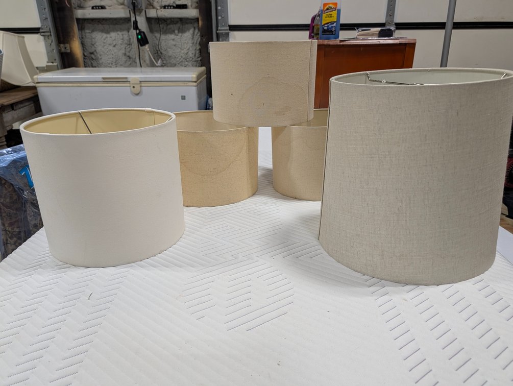 Assorted Beige Fabric Drum Lampshades