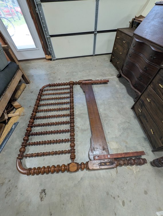 Antique Jenny Lind Style Wooden Bed Frame Set