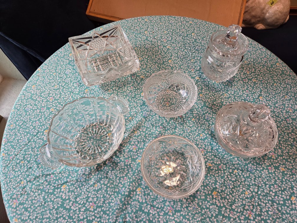 Assorted Crystal And Pressed Glassware