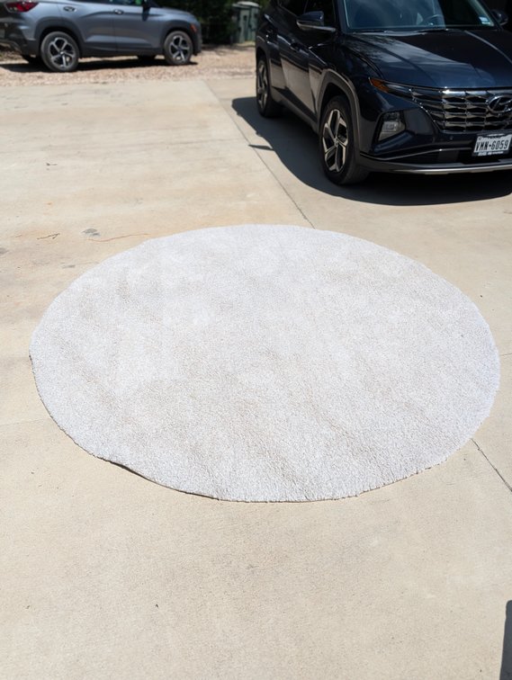 Round Shag And Half-Moon Area Rugs