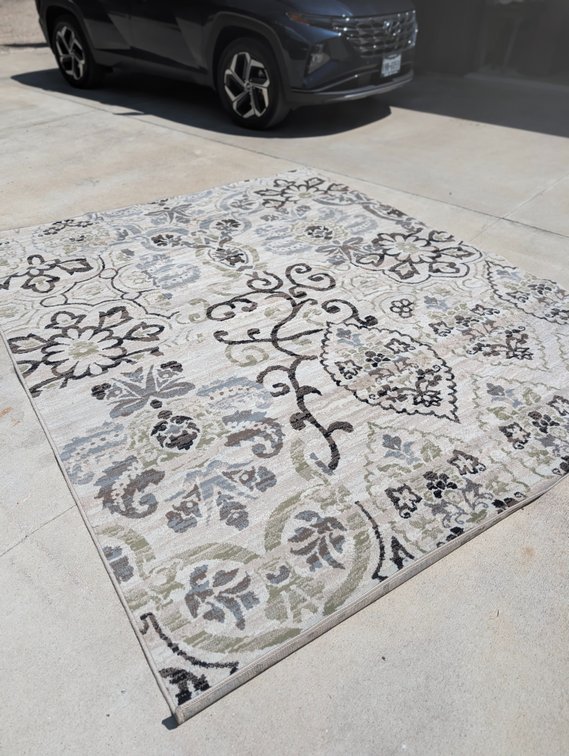 Transitional Floral Damask Area Rug