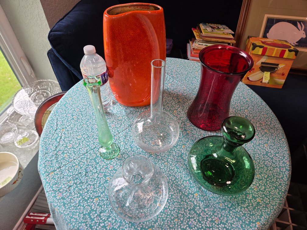 Vintage Art Glass And Ceramic Vases