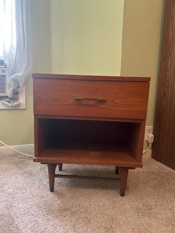 Mid-Century Modern Style Wooden Nightstand