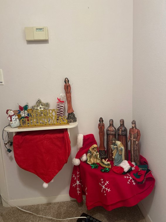 Assorted Christmas Decor And Nativity Figurines