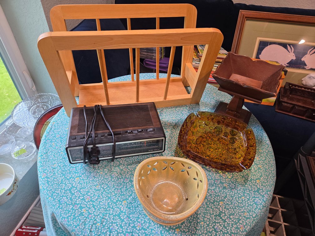 Sears Clock Radio And Assorted Home Decor