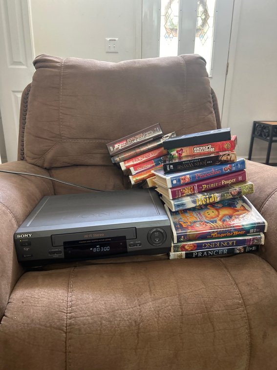Sony VCR Player And Assorted Media Collection