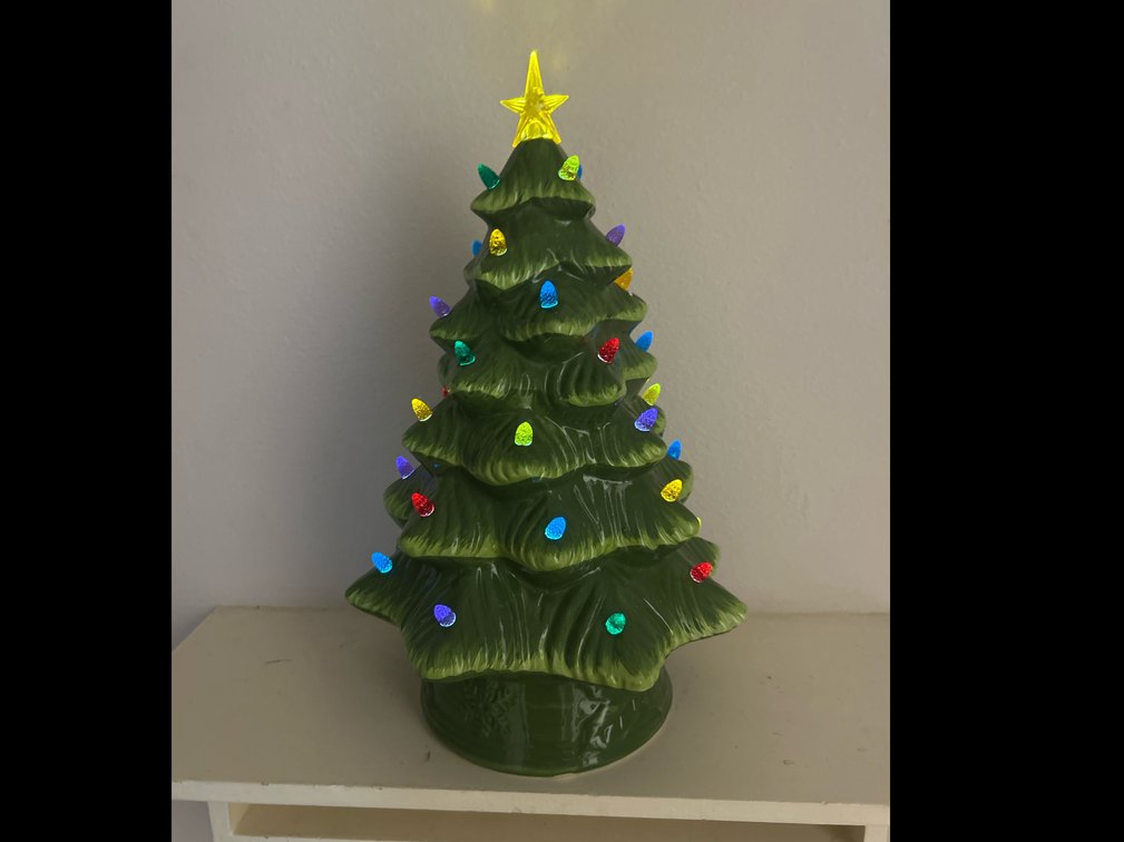 Battery-Operated Illuminated Ceramic Christmas Tree