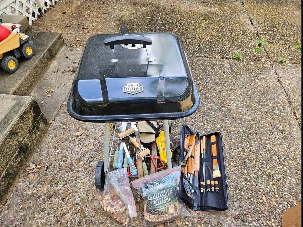 Expert Grill Portable Charcoal Grill And Accessories Lot