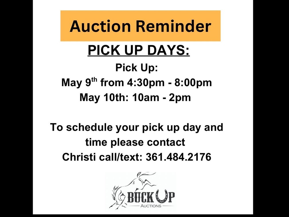 Auction Reminder: Pick Up Days