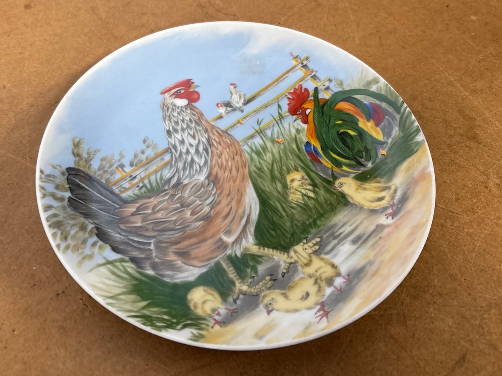 Hen, Rooster & Chicks Decorative Plate