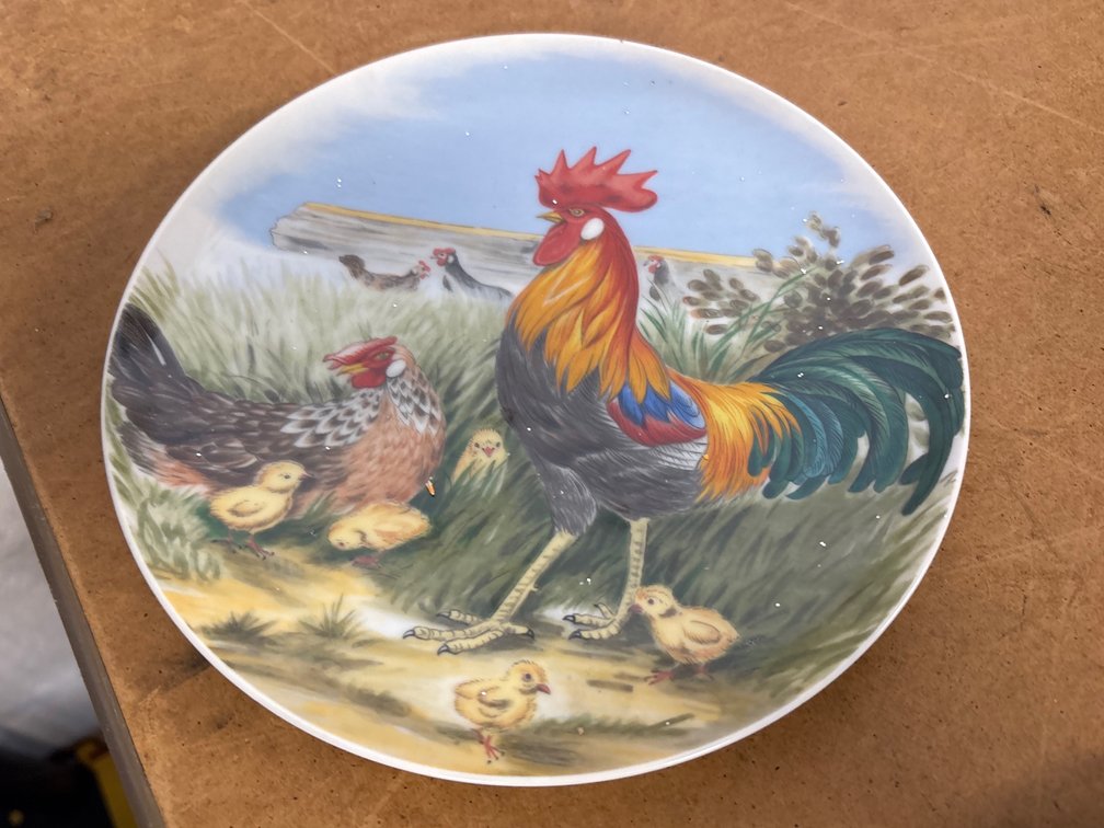 Rooster, Hen & Chicks Decorative Plate