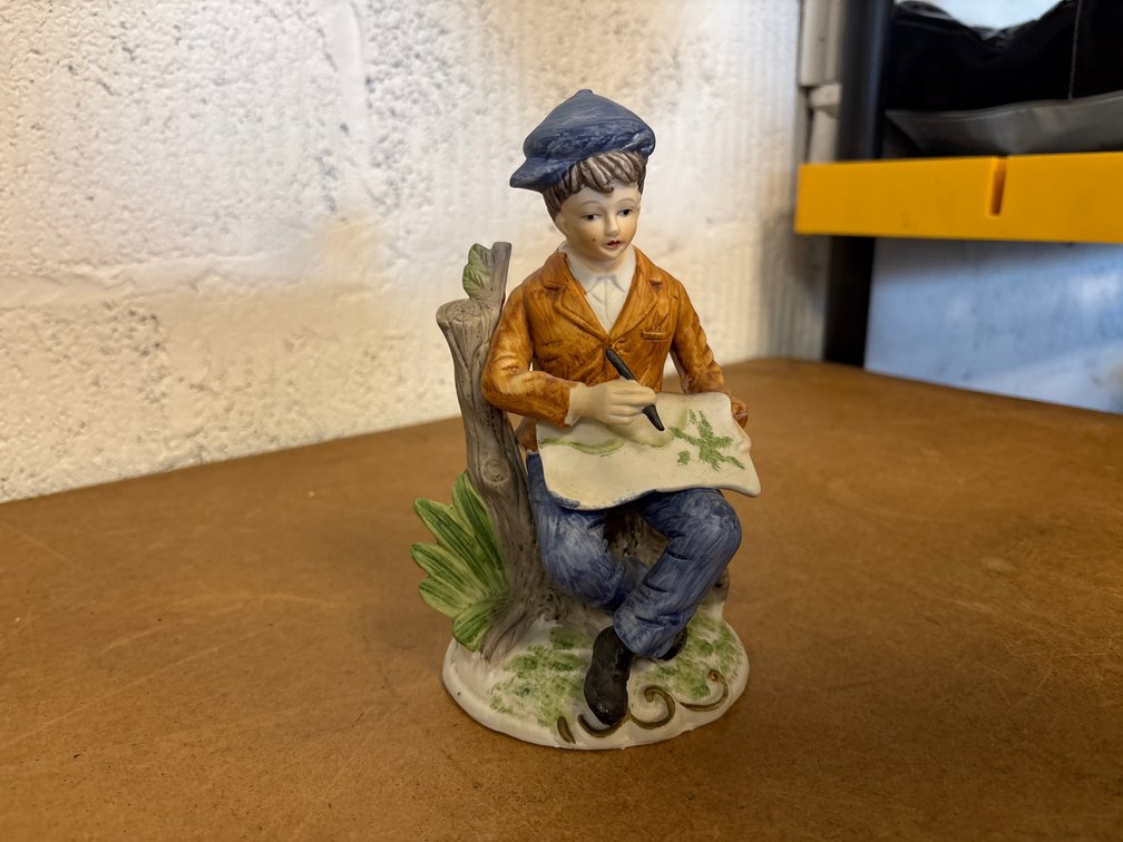 Porcelain Boy Artist Figurine