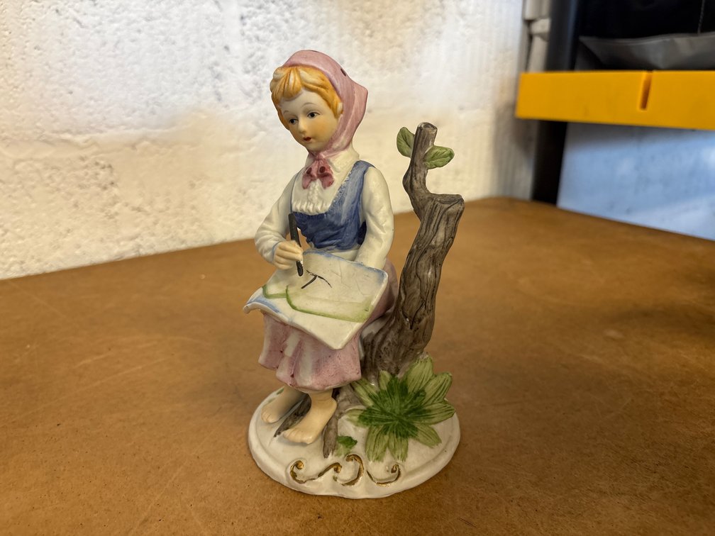Porcelain Girl Artist Figurine