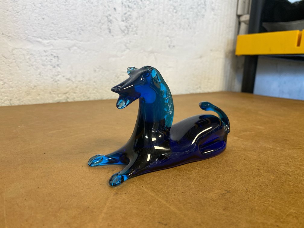 Cobalt Blue Art Glass Horse Figurine