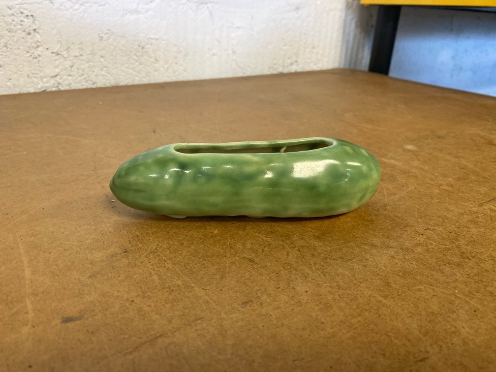 Vintage Ceramic Cucumber Windowsill Planter