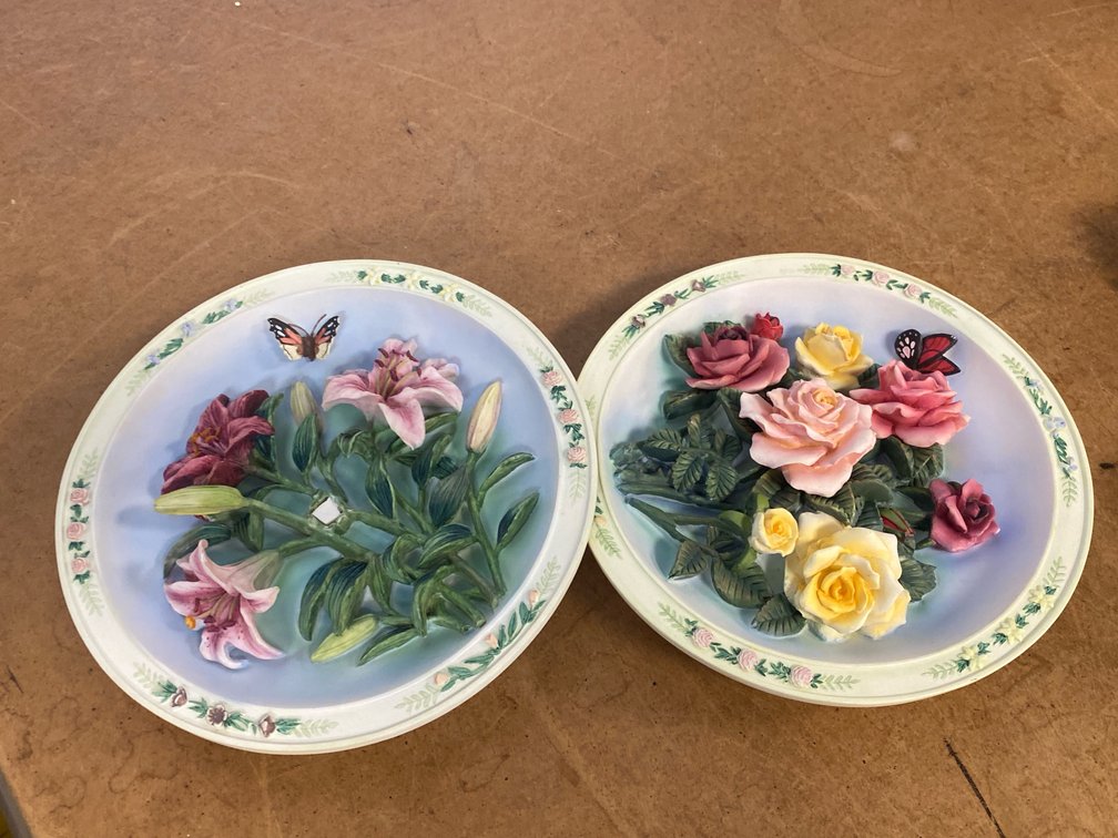 Bradford Exchange "The Lily Garden" & "The Rose Garden" Collector Plates