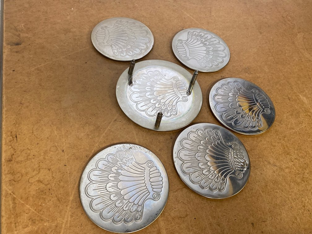 Silver-Plated Seashell Coaster Set