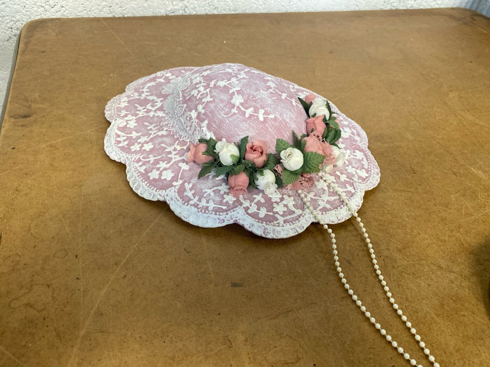 Pink Floral Bonnet Wall Decor