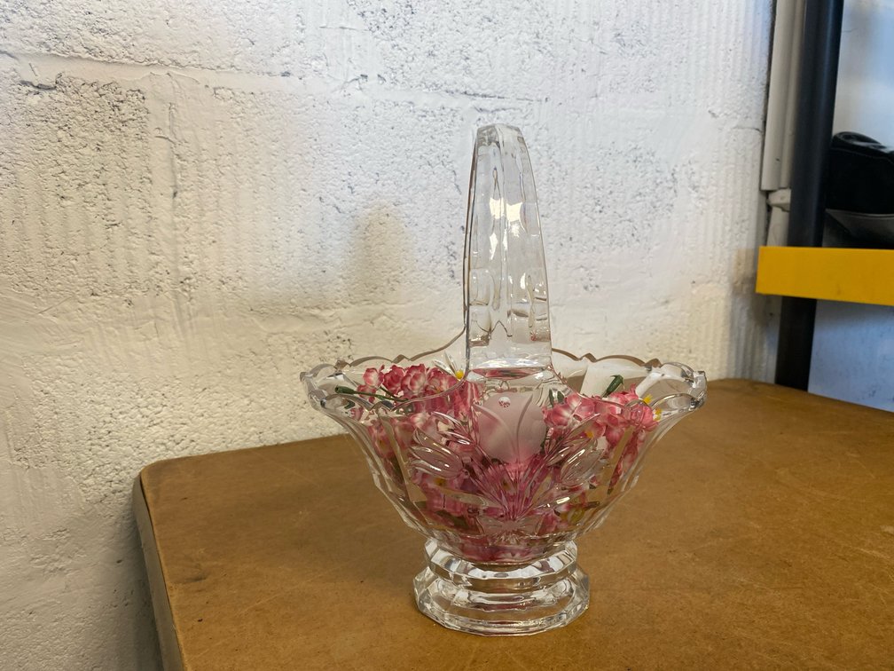 Clear Lead Crystal Basket
