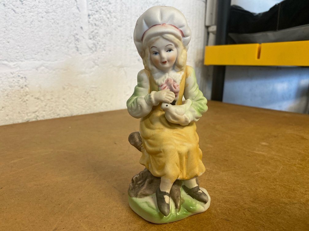 Porcelain Girl w/Dove Figurine