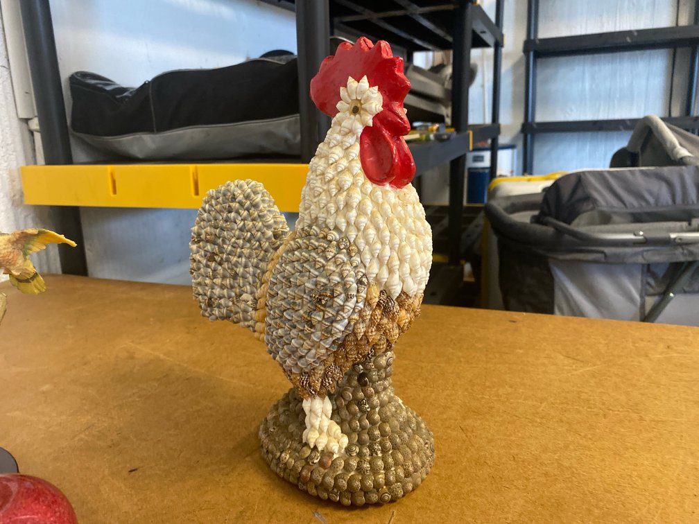 Sea Shell Rooster Figurine