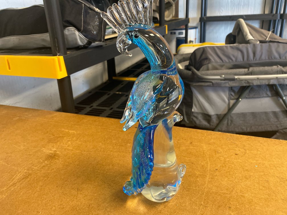 Handblown Art Glass Cockatoo Figurine