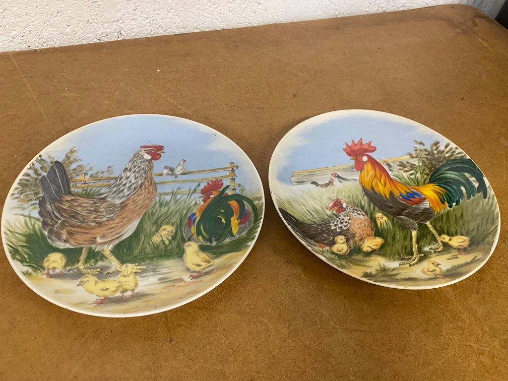 Rooster & Family Decorative Plates