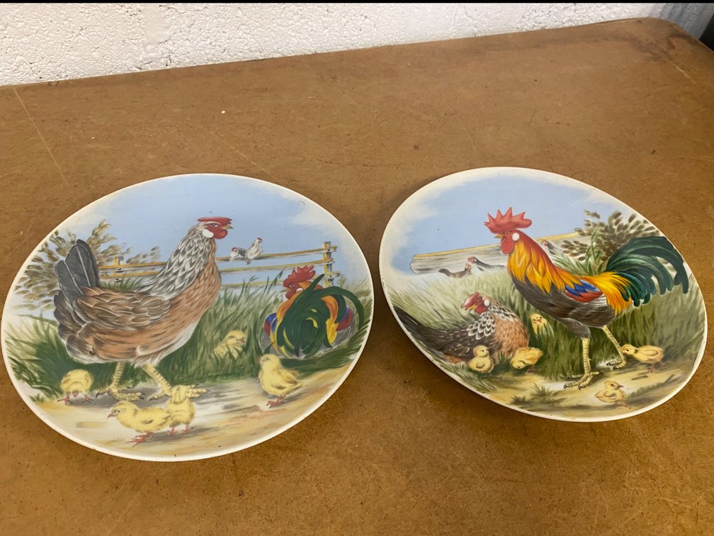 Rooster & Family Decorative Plates