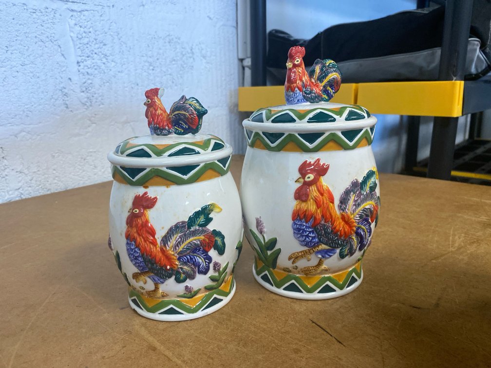 Ceramic Rooster Canisters