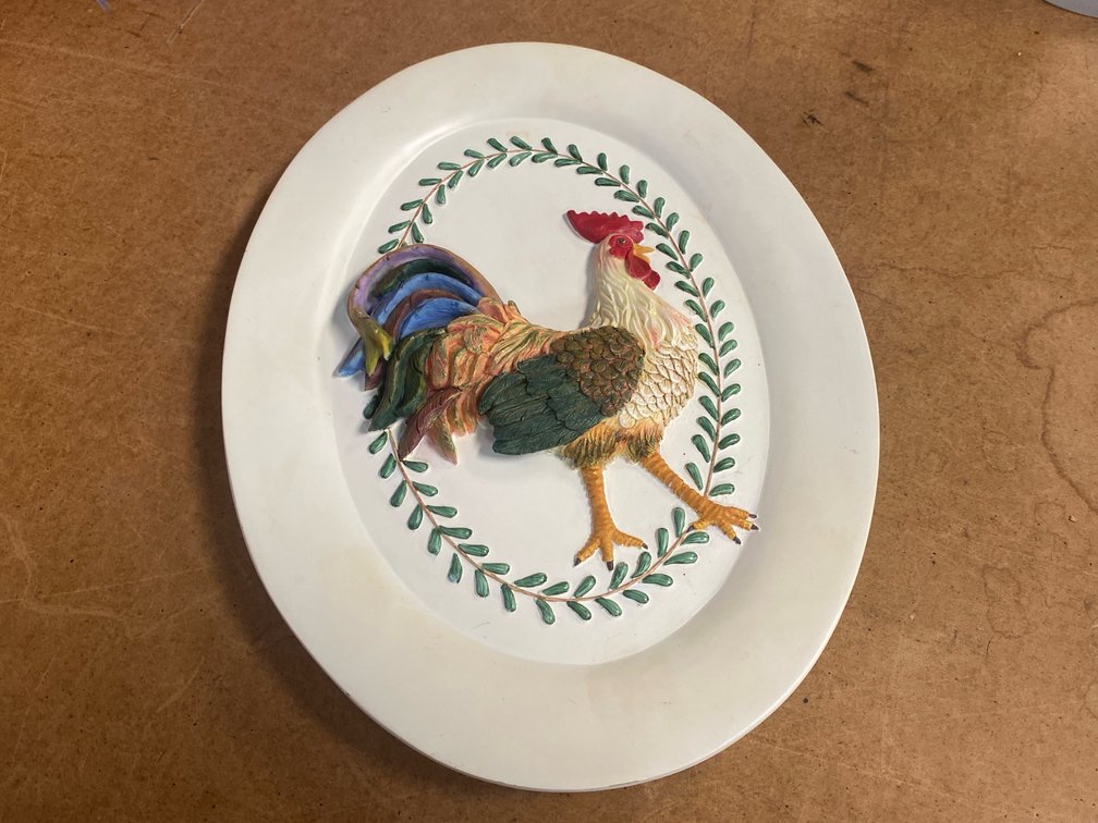 3D Rooster Wall Decor Plate