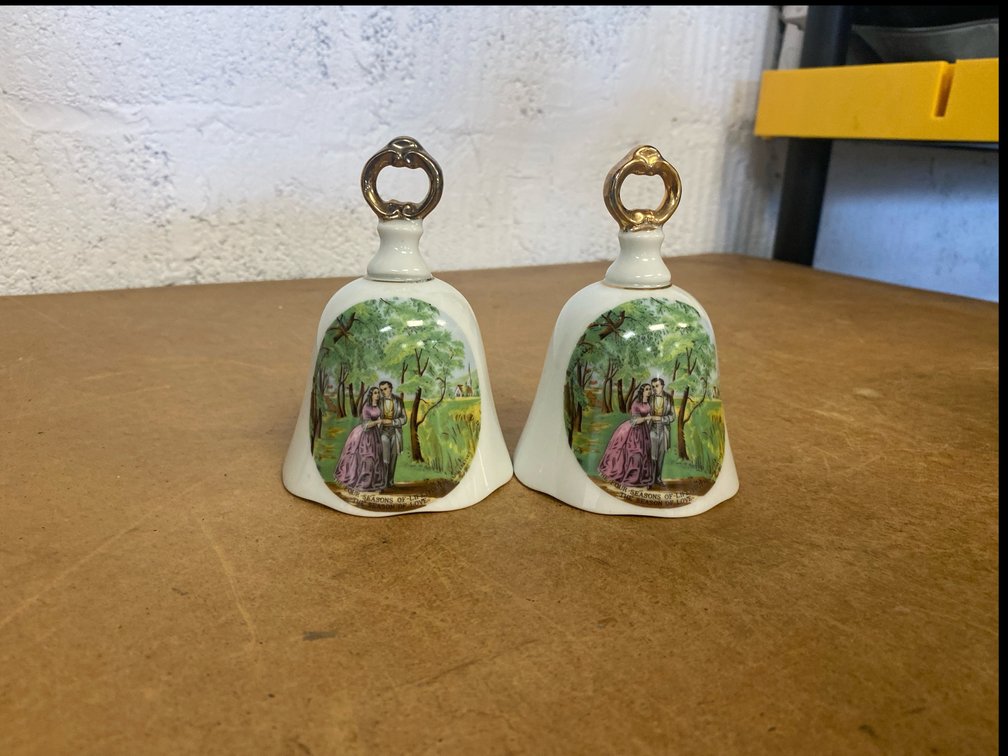 Currier & Ives "The Season of Love" Porcelain Bells