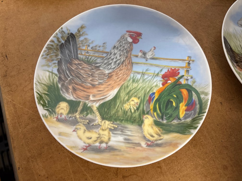 Hen, Rooster & Chicks Decorative Plate