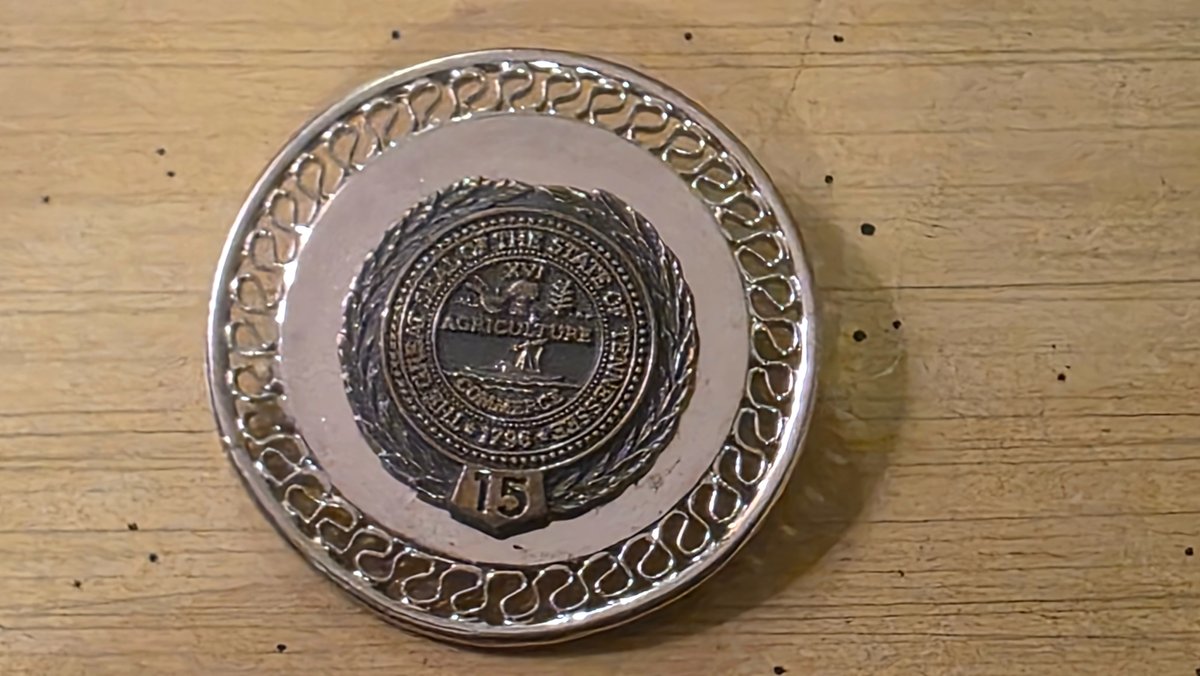 Sterling Silver TN State Seal Agriculture Commerce 15 Year Pin