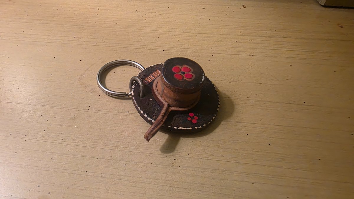 Leather Mexico Hat Keychain