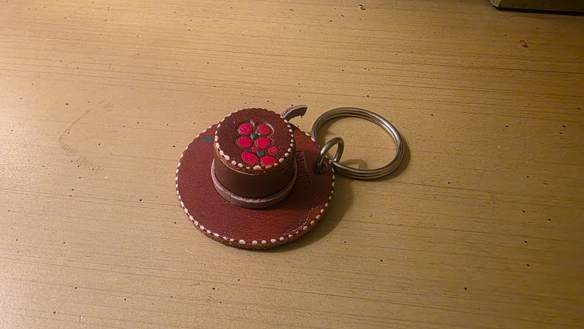 Leather Mexico Hat Keychain