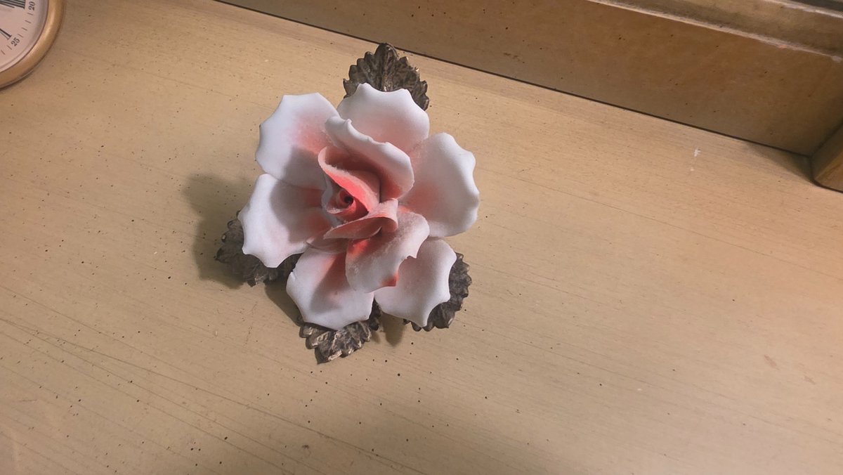 Italian Capodimonte Porcelain Rose Figurine