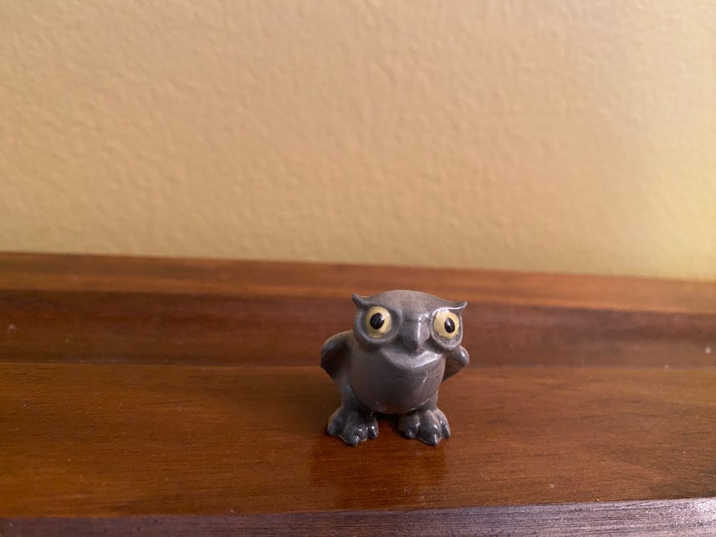 Miniature Ceramic Baby Barn Owl Figurine